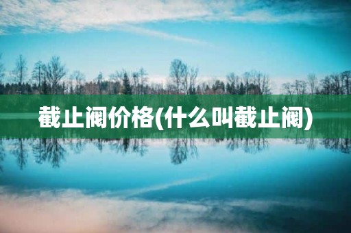 截止阀价格(什么叫截止阀)