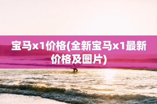 宝马x1价格(全新宝马x1最新价格及图片)