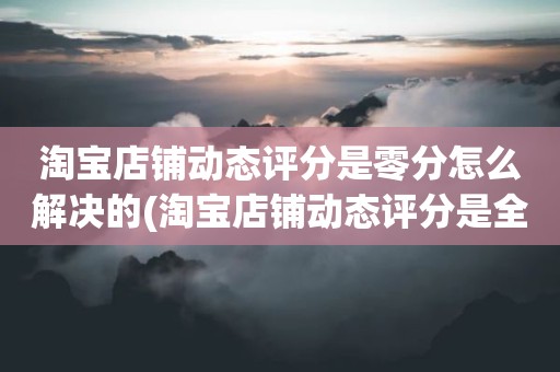 淘宝店铺动态评分是零分怎么解决的(淘宝店铺动态评分是全部是零分这代表什么意思)
