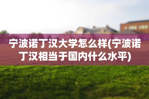 宁波诺丁汉大学怎么样(宁波诺丁汉相当于国内什么水平)