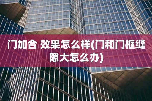 门加合 效果怎么样(门和门框缝隙大怎么办)