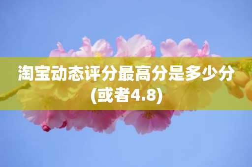 淘宝动态评分最高分是多少分(或者4.8)