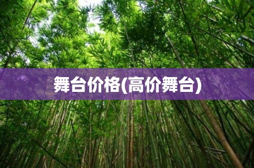 舞台价格(高价舞台)