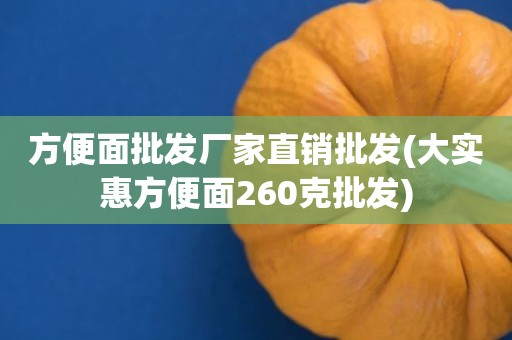 方便面批发厂家直销批发(大实惠方便面260克批发)
