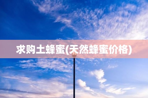 求购土蜂蜜(天然蜂蜜价格)
