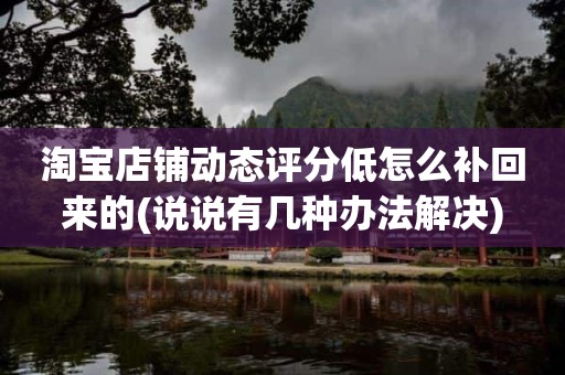 淘宝店铺动态评分低怎么补回来的(说说有几种办法解决)
