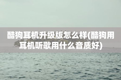 酷狗耳机升级版怎么样(酷狗用耳机听歌用什么音质好)