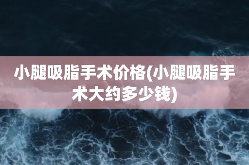 小腿吸脂手术价格(小腿吸脂手术大约多少钱)