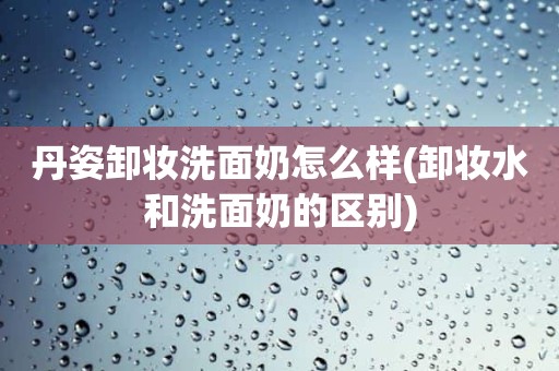 丹姿卸妆洗面奶怎么样(卸妆水和洗面奶的区别)