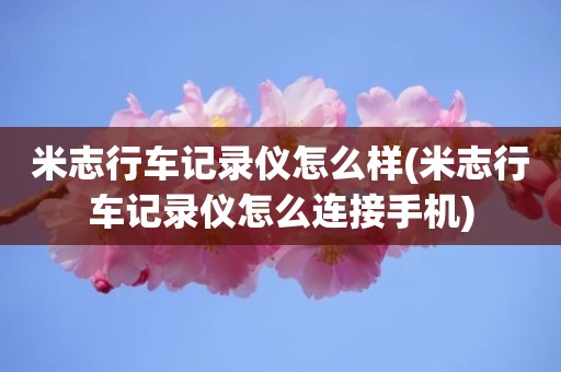 米志行车记录仪怎么样(米志行车记录仪怎么连接手机)