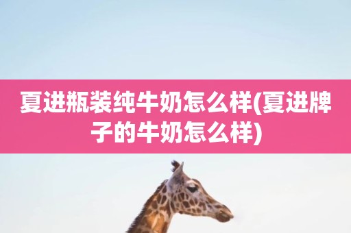 夏进瓶装纯牛奶怎么样(夏进牌子的牛奶怎么样)