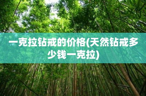 一克拉钻戒的价格(天然钻戒多少钱一克拉)