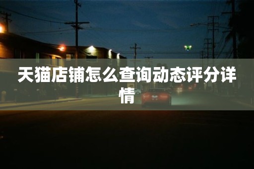 天猫店铺怎么查询动态评分详情