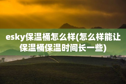 esky保温桶怎么样(怎么样能让保温桶保温时间长一些)