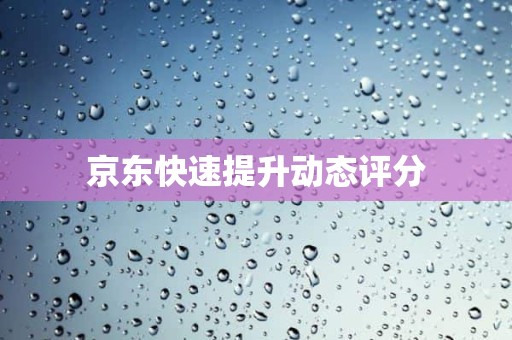 京东快速提升动态评分