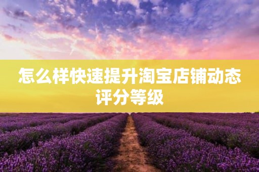 怎么样快速提升淘宝店铺动态评分等级