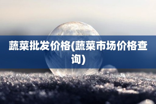 蔬菜批发价格(蔬菜市场价格查询)