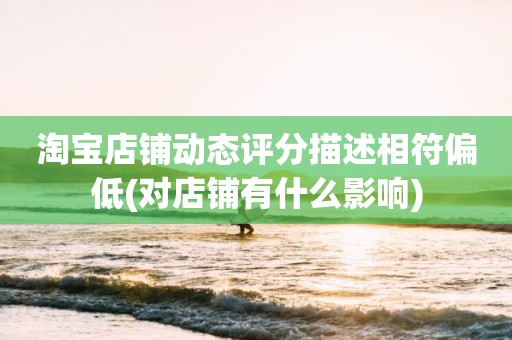 淘宝店铺动态评分描述相符偏低(对店铺有什么影响)