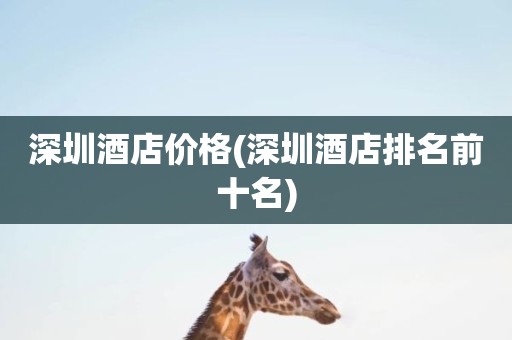 深圳酒店价格(深圳酒店排名前十名)