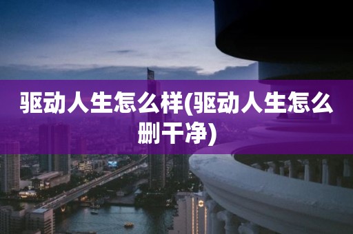 驱动人生怎么样(驱动人生怎么删干净)