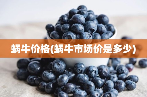 蜗牛价格(蜗牛市场价是多少)