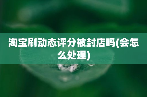 淘宝刷动态评分被封店吗(会怎么处理)