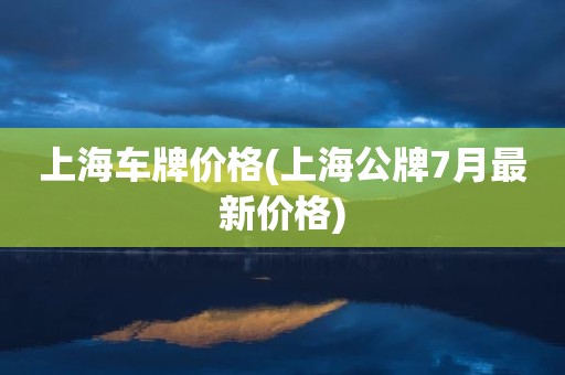 上海车牌价格(上海公牌7月最新价格)