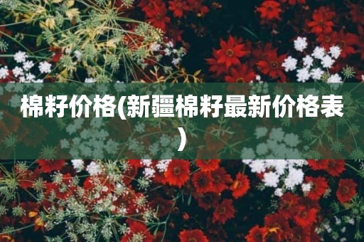 棉籽价格(新疆棉籽最新价格表)