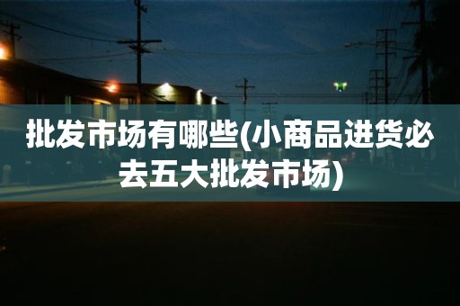 批发市场有哪些(小商品进货必去五大批发市场)
