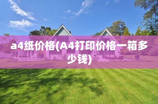 a4纸价格(A4打印价格一箱多少钱)