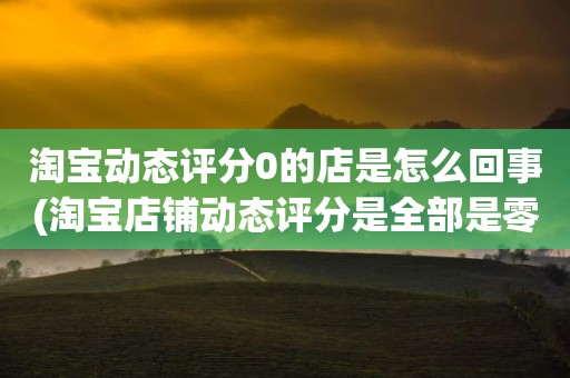 淘宝动态评分0的店是怎么回事(淘宝店铺动态评分是全部是零分这代表什么意思)