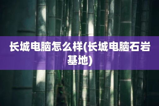 长城电脑怎么样(长城电脑石岩基地)