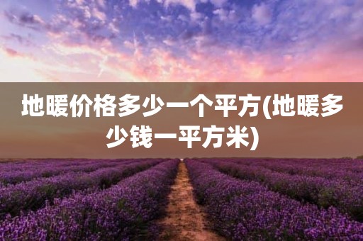 地暖价格多少一个平方(地暖多少钱一平方米)