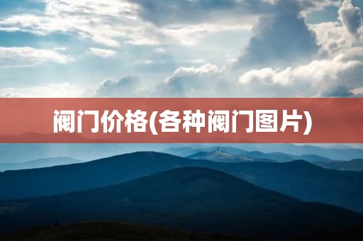 阀门价格(各种阀门图片)