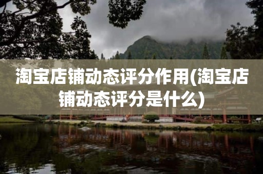 淘宝店铺动态评分作用(淘宝店铺动态评分是什么)