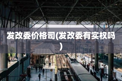 发改委价格司(发改委有实权吗)