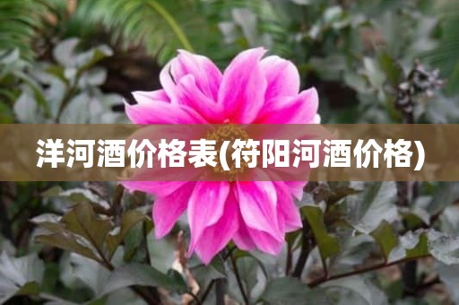 洋河酒价格表(符阳河酒价格)