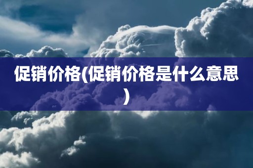 促销价格(促销价格是什么意思)