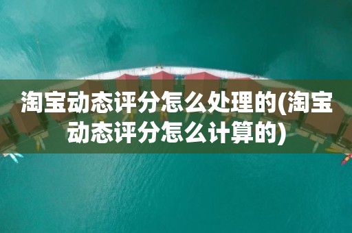 淘宝动态评分怎么处理的(淘宝动态评分怎么计算的)