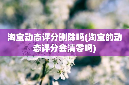 淘宝动态评分删除吗(淘宝的动态评分会清零吗)
