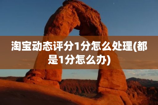 淘宝动态评分1分怎么处理(都是1分怎么办)