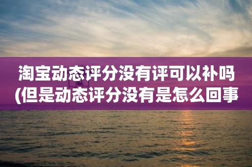 淘宝动态评分没有评可以补吗(但是动态评分没有是怎么回事)