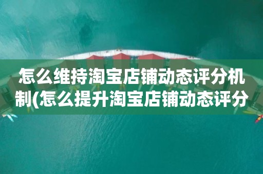怎么维持淘宝店铺动态评分机制(怎么提升淘宝店铺动态评分)