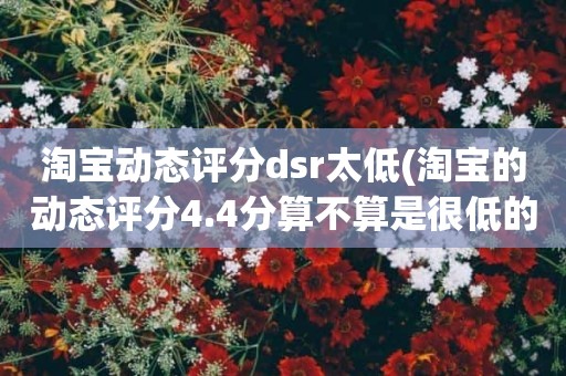 淘宝动态评分dsr太低(淘宝的动态评分4.4分算不算是很低的分)