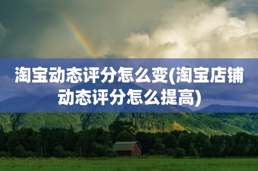 淘宝动态评分怎么变(淘宝店铺动态评分怎么提高)