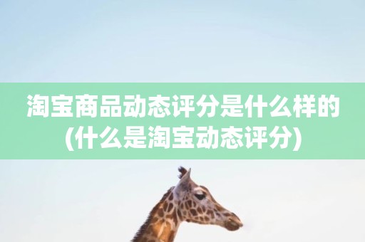 淘宝商品动态评分是什么样的(什么是淘宝动态评分)