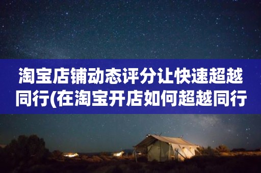 淘宝店铺动态评分让快速超越同行(在淘宝开店如何超越同行脱颖而出)