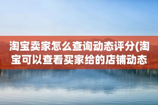 淘宝卖家怎么查询动态评分(淘宝可以查看买家给的店铺动态评分吗)