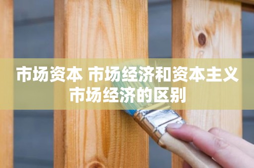 市场资本 市场经济和资本主义市场经济的区别