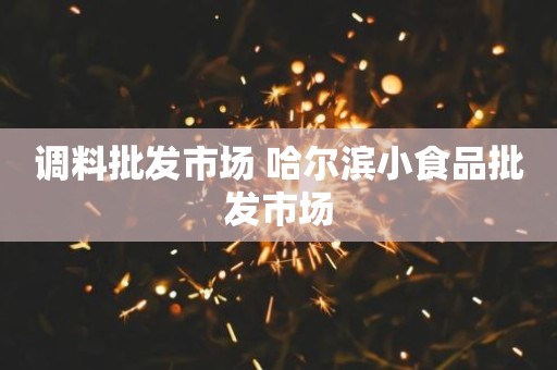 调料批发市场 哈尔滨小食品批发市场